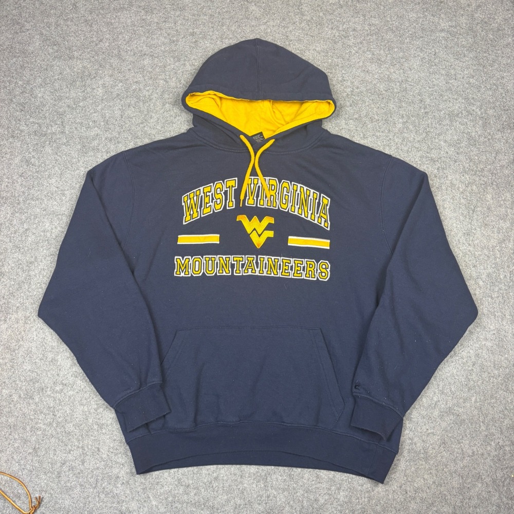 Colosseum West Virginia Mountaineers Hoodie Navy Blue WVU Sweatshirt Mens Large